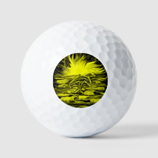 Balles De Golf Paire de dauphins dans le soleil (Recto)