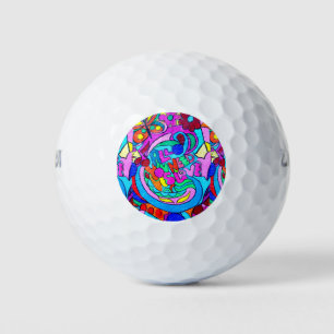 Balles De Golf Paix et amour super et colorés