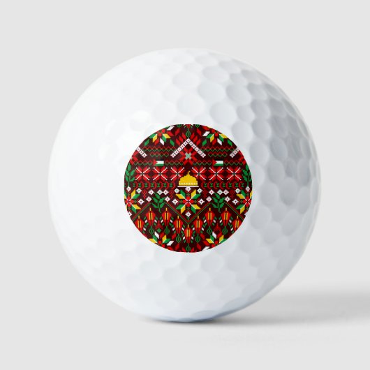 Balles De Golf Palestine Tatreez Broderie traditionnelle (Recto)