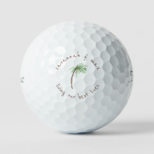 Balles De Golf Palm Tree Vivre nos meilleures vies Nom Titleist P (Recto)