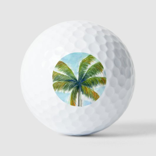 Balles De Golf Palmier Tropical Beach par beau temps (Recto)
