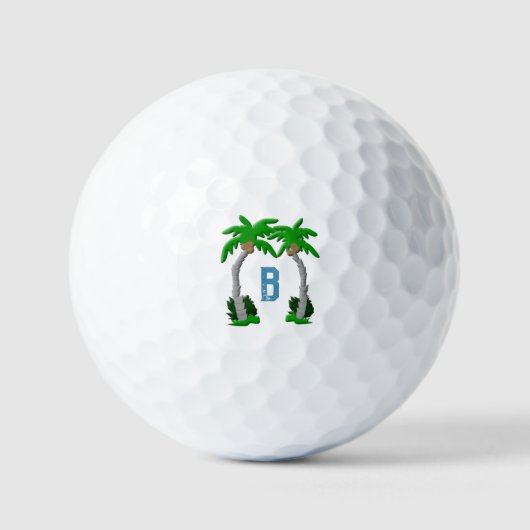 Balles De Golf Palmiers Monogramme (Recto)