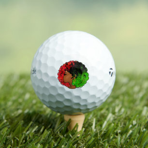 Balles De Golf Pan Africaine noire femme rouge vert orgueil afro