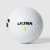 Balles De Golf Panda Face Ours noir et blanc (Logo)
