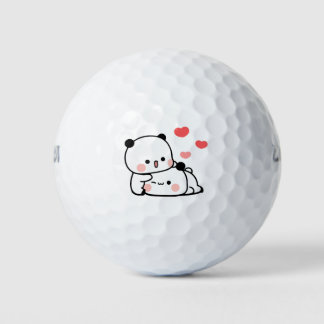 Balles De Golf Panda ours couple, Cute bubu et dudu câlins amour