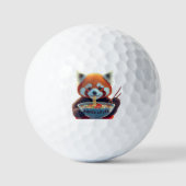 Balles De Golf Panda rouge mangeant un bol de ramen (Recto)