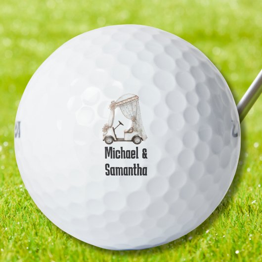 Balles De Golf Panier de golf de mariage Joli monogramme des mari