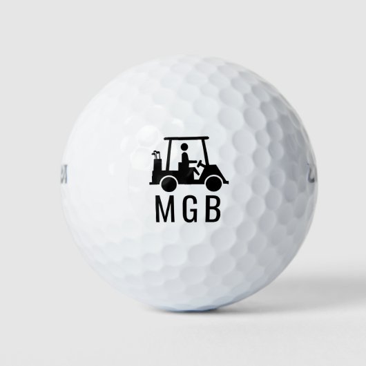 Balles De Golf Panier de golf monogramme Silhouette Initiales per (Devant)
