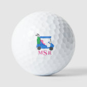 Balles De Golf Panier de golf Preppy Blue Monogram (Recto)