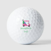 Balles De Golf Panier de golf Preppy Pink Personnalisé (Recto)