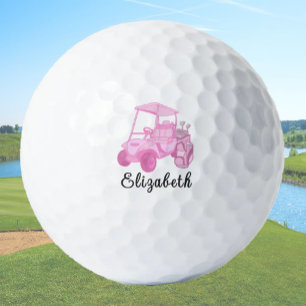 Balles De Golf Panier de golf rose amusant Nom personnalisé Dames