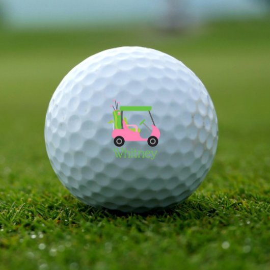 Balles De Golf Panier de golf rose et vert Boules de golf personn