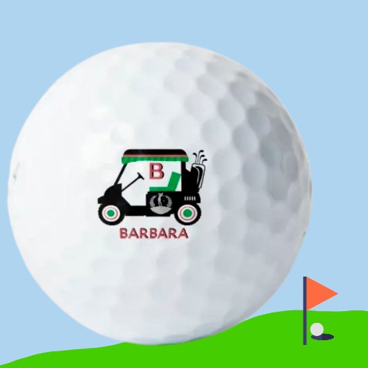 Balles De Golf Panier de golf sur mesure élégant Nom du monogramm