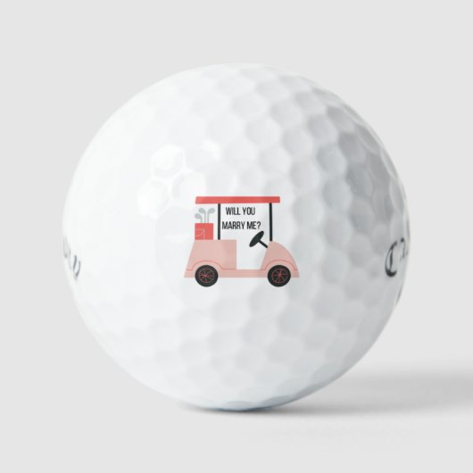 Balles De Golf Panier rose Marry Me Golf Balls (Recto)