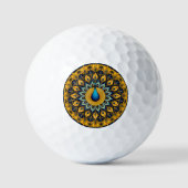 Balles De Golf Paon décoratif sur fond blanc (Recto)