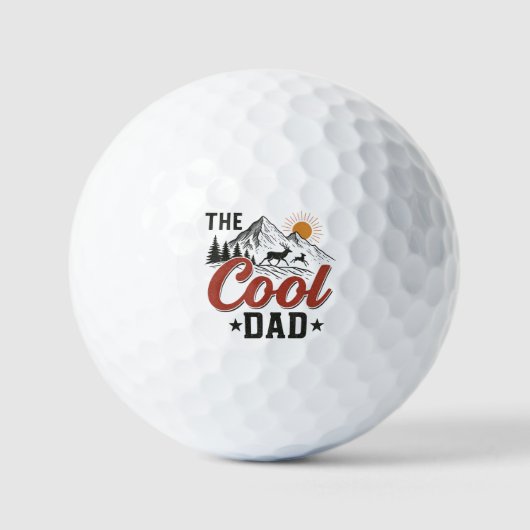 Balles De Golf Papa Cool - Rustic Mountain et Deer Design (Recto)