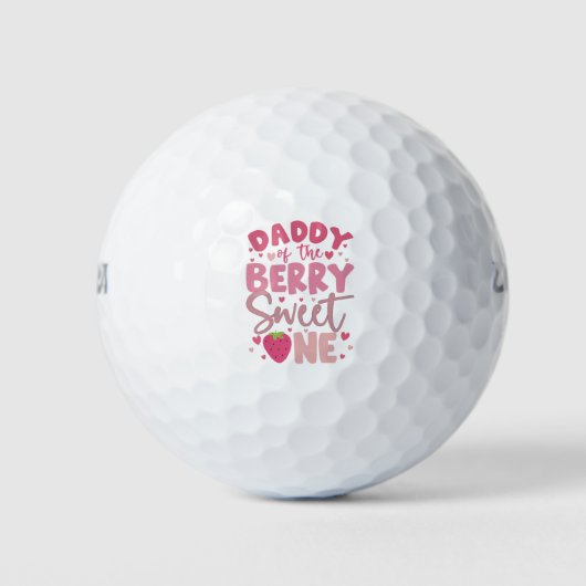 Balles De Golf Papa de la douce fraise d'anniversaire (Devant)