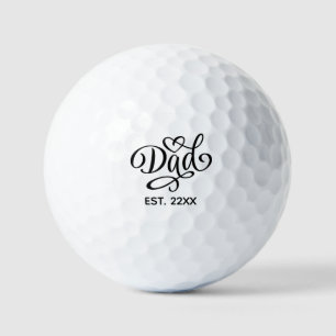 Balles De Golf Papa écriture élégante script, fête des pères