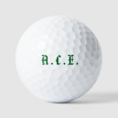 Balles De Golf Papa Golf Ambiancé Initiales Typographie Old Engli (Recto)