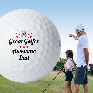 Balles De Golf Papa golfeur génial ensemble personnalisé rouge po