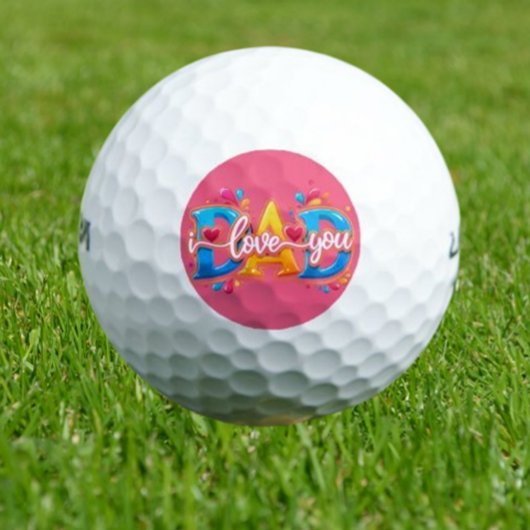 Balles De Golf papa je t'aime rose