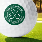 Balles De Golf Papa 'Le plus grand père du monde' vert