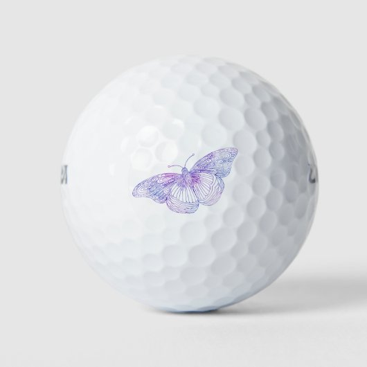 Balles De Golf Papillon aquarelle violet (Devant)