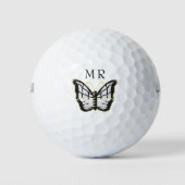 Balles De Golf Papillon blanc Monogramme (Devant)
