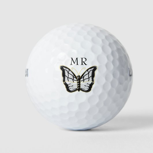 Balles De Golf Papillon blanc Monogramme (Devant)