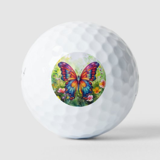Balles De Golf Papillon Bleu Orange ailes (Devant)
