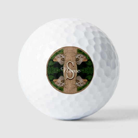 Balles De Golf Papillon d'art de monogramme initial personnalisé (Recto)