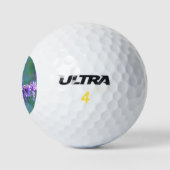 Balles De Golf Papillon Monarque sur Fleur violette lilas (Logo)