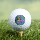 Balles De Golf Papillon Monarque sur Fleur violette lilas (T-shirt Insitu)