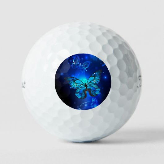 Balles De Golf Papillon Morpho sur fond sombre (Recto)