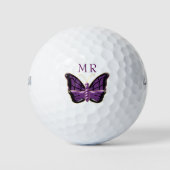 Balles De Golf Papillon violet Monogramme (Devant)