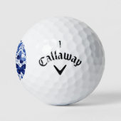 Balles De Golf Papillons Aquarelle Bleu (Logo)