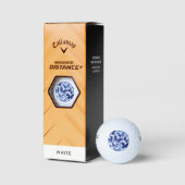 Balles De Golf Papillons Aquarelle Bleu (Emballage)