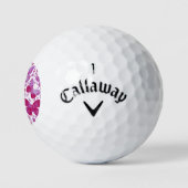 Balles De Golf Papillons Aquarelle Magenta Rose (Logo)