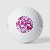 Balles De Golf Papillons Aquarelle Magenta Rose (Devant)