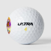 Balles De Golf Papillons Monarque sur Arrière - plan pourpre (Logo)