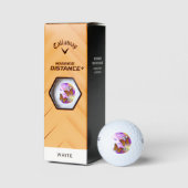 Balles De Golf Papillons Monarque sur Arrière - plan pourpre (Emballage)
