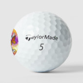 Balles De Golf Papillons monarques sur fond violet (Logo)