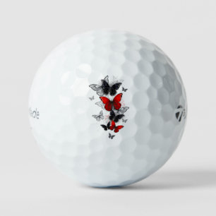 Balles De Golf Papillons noirs et rouges volants