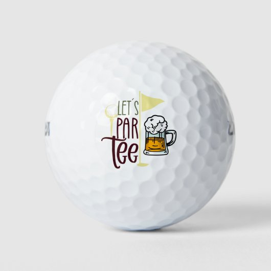 Balles De Golf Par Tee avec un verre de bière (Devant)