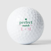 Balles De Golf Parfait Match Mariage nuptiale Couples Douche Fave (Recto)