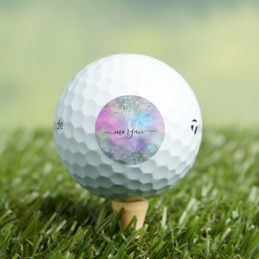 Balles De Golf Parties scintillant holographique Rainbow Pastels (T-shirt Insitu)