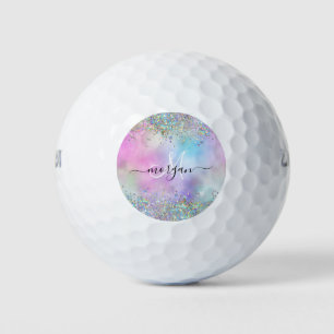 Balles De Golf Parties scintillant holographique Rainbow Pastels
