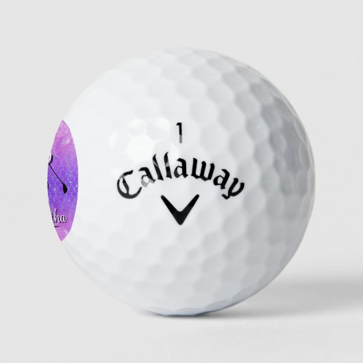 Balles De Golf Parties scintillant Monogramme violet océan (Logo)