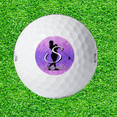 Balles De Golf Parties scintillant Monogramme violet océan