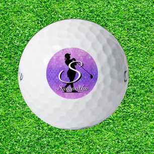Balles De Golf Parties scintillant Monogramme violet océan
